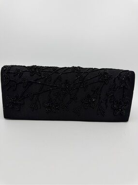 Elegant Black Beaded Floral shoulder purse- Women Bags